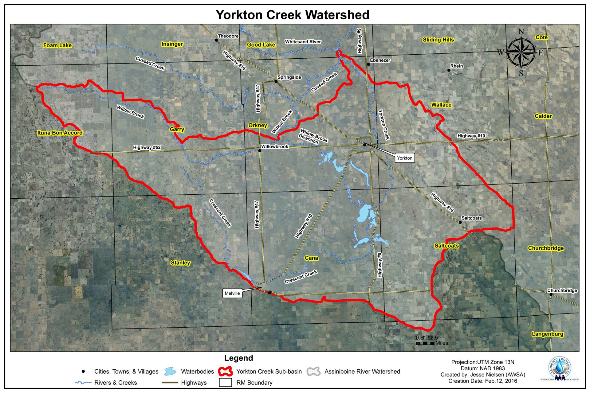 Yorkton Creek Watershed Map Forks Whitesand-Assiniboine